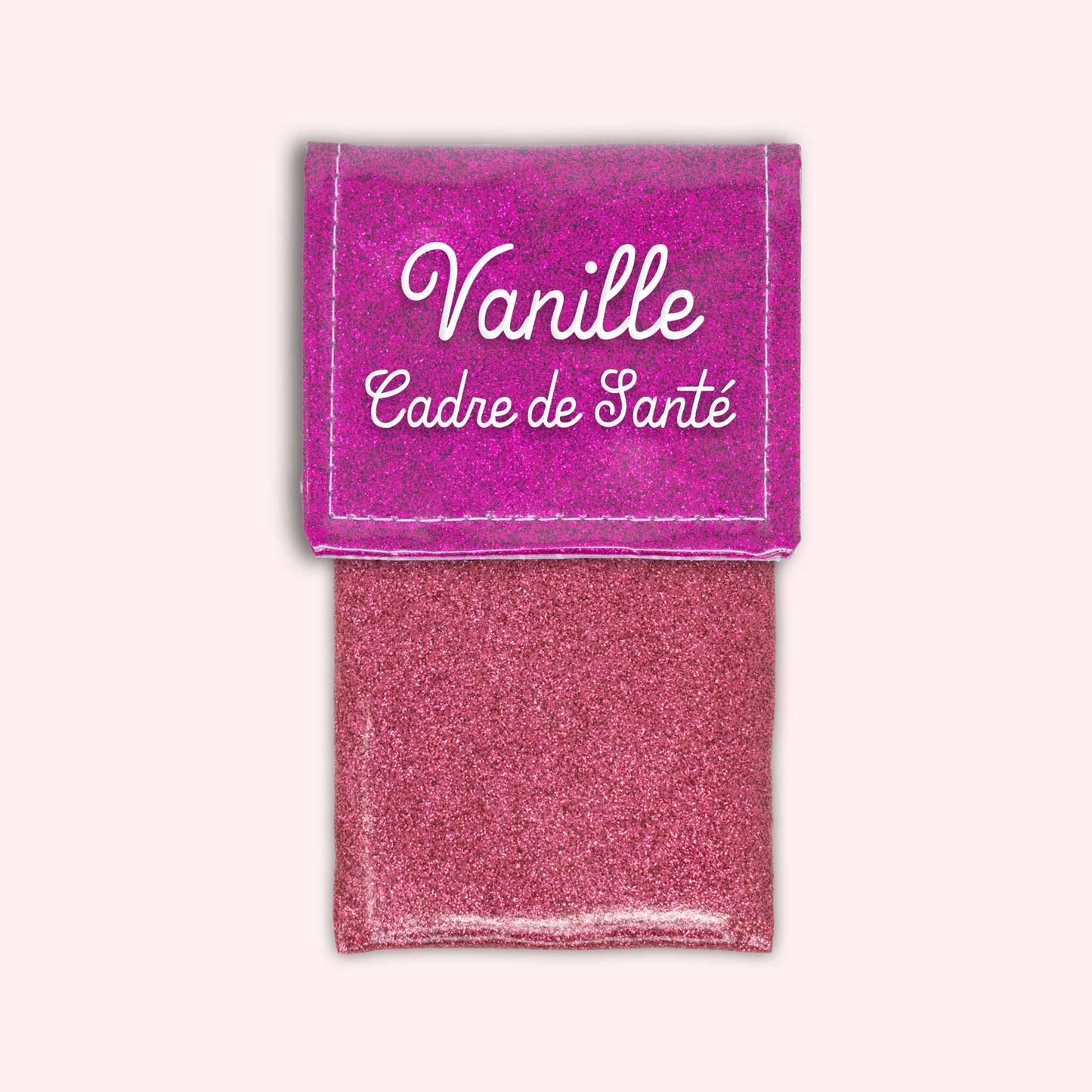 Two-tone pouch with Fuchsia glitter flap
