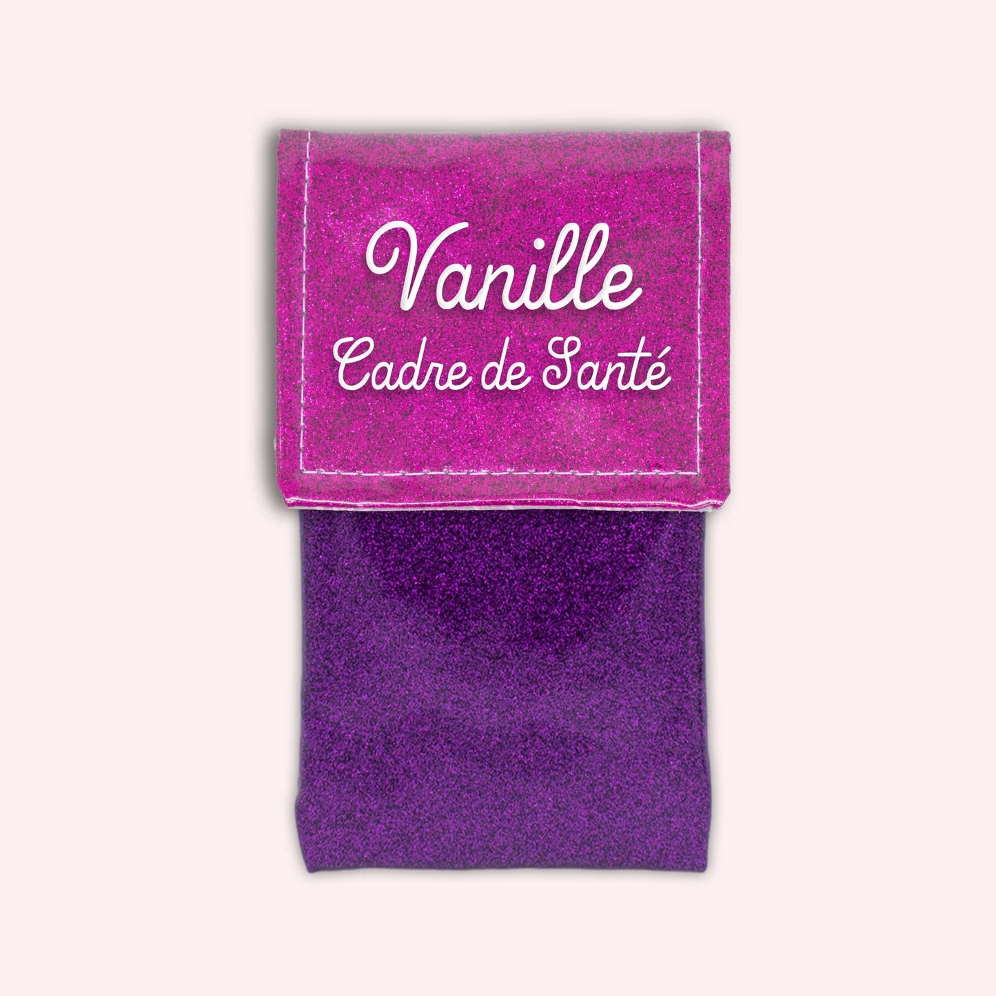 Two-tone pouch with Fuchsia glitter flap