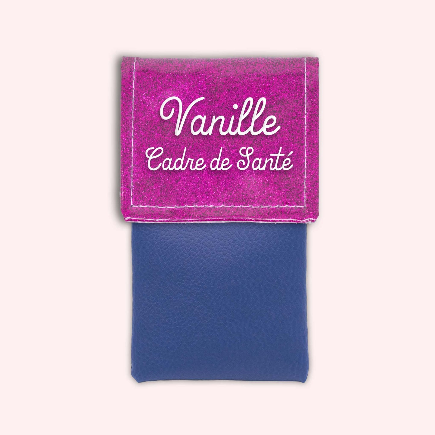 Two-tone pouch with Fuchsia glitter flap