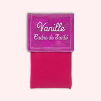 Two-tone pouch with Fuchsia glitter flap