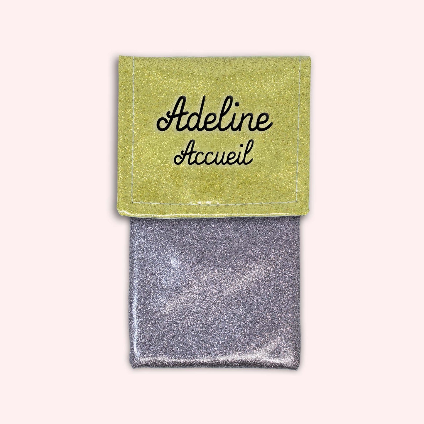 Pochette bicolore rabat Or paillette