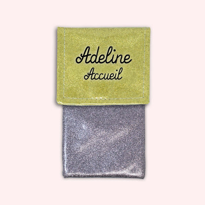 Pochette bicolore rabat Or paillette