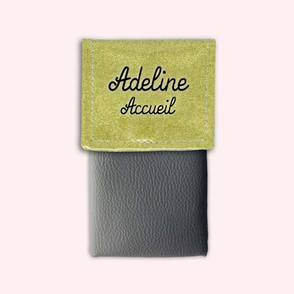 Pochette bicolore rabat Or paillette
