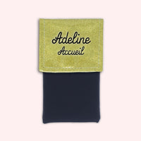 Pochette bicolore rabat Or paillette