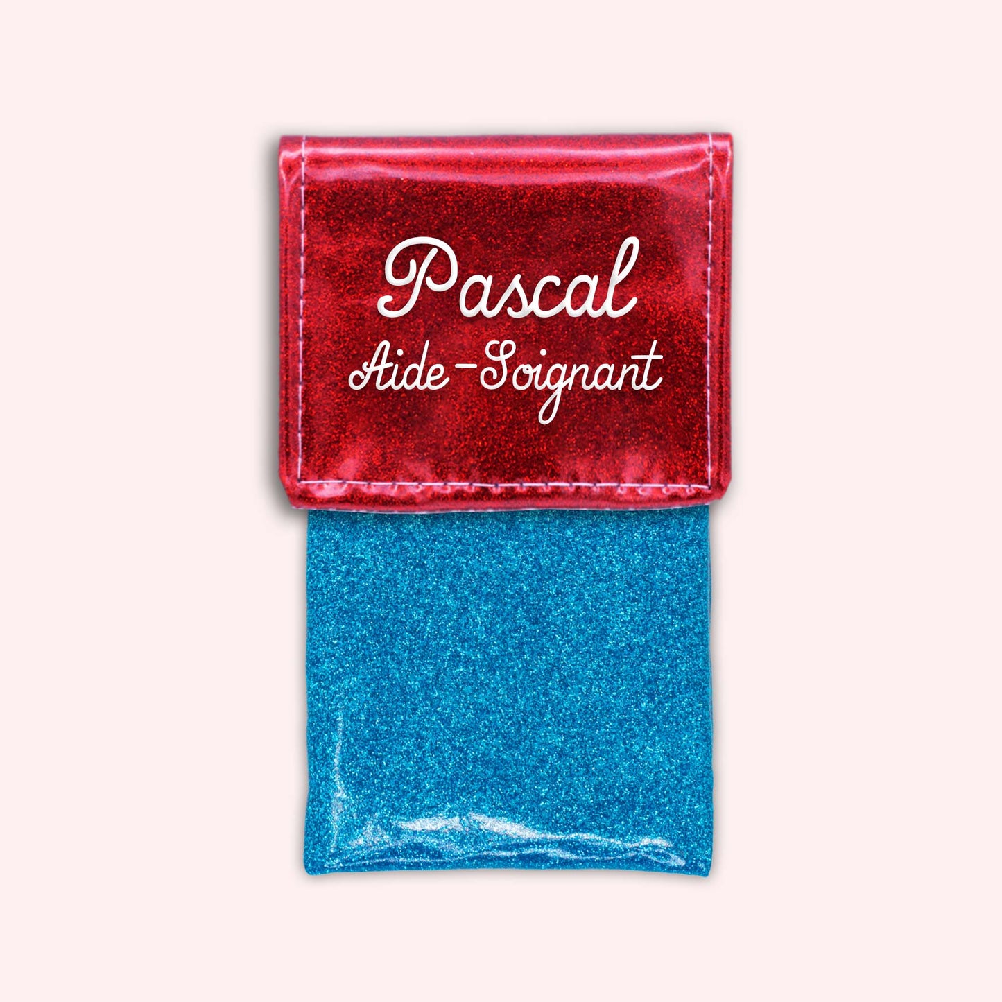 Pochette bicolore rabat Rouge paillette
