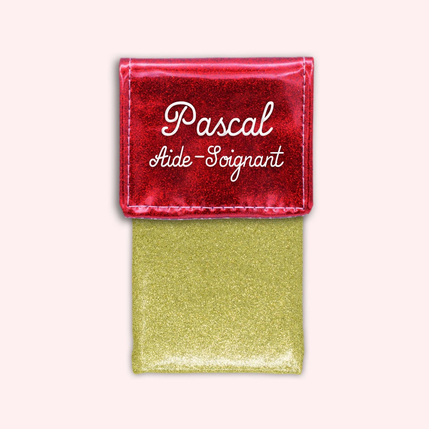 Pochette bicolore rabat Rouge paillette
