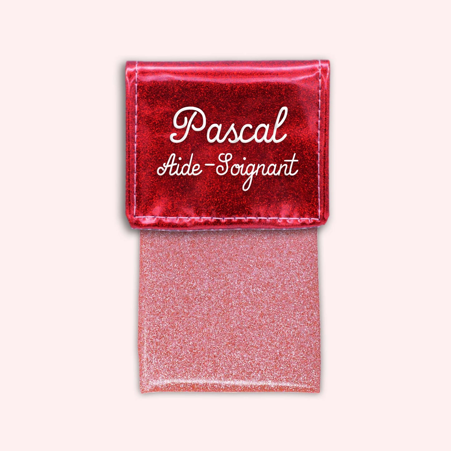Pochette bicolore rabat Rouge paillette