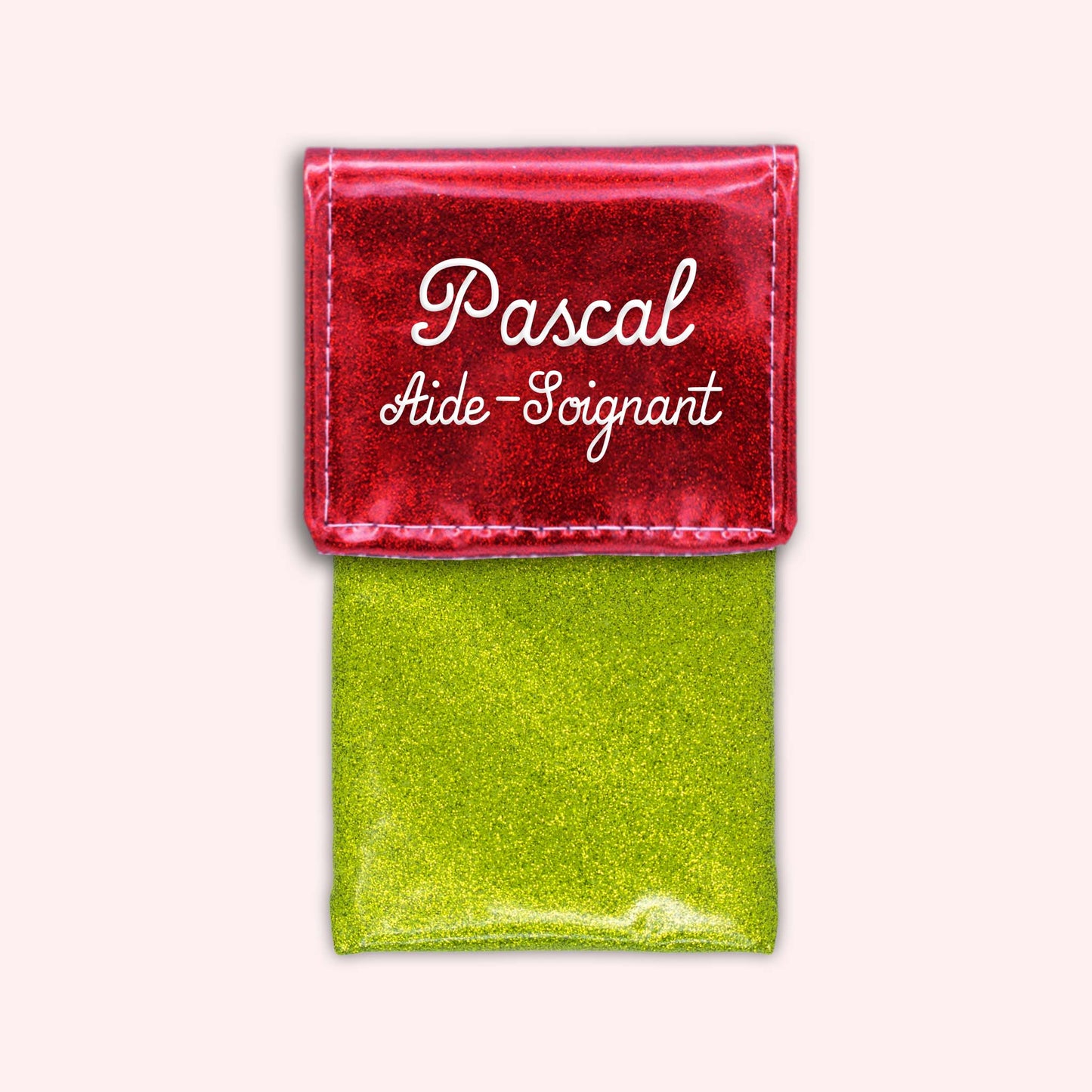 Pochette bicolore rabat Rouge paillette