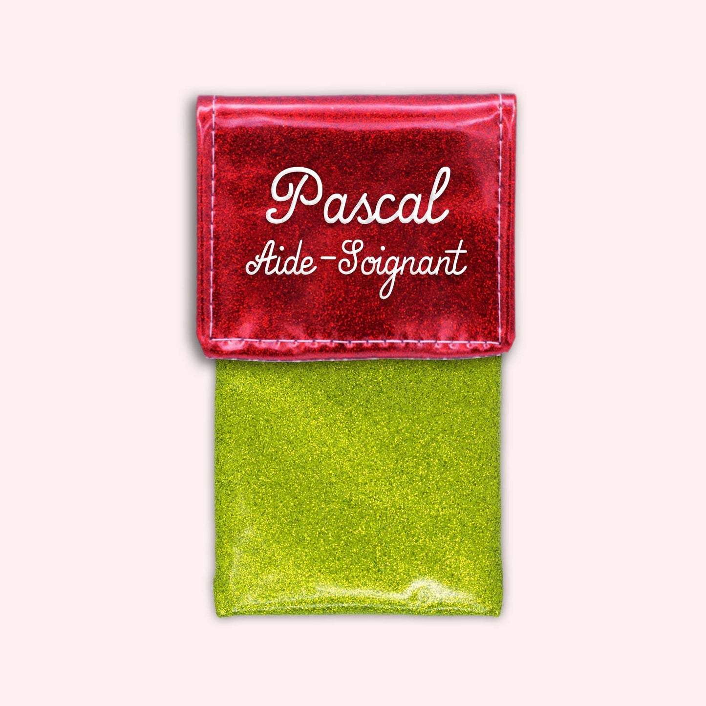 Pochette bicolore rabat Rouge paillette