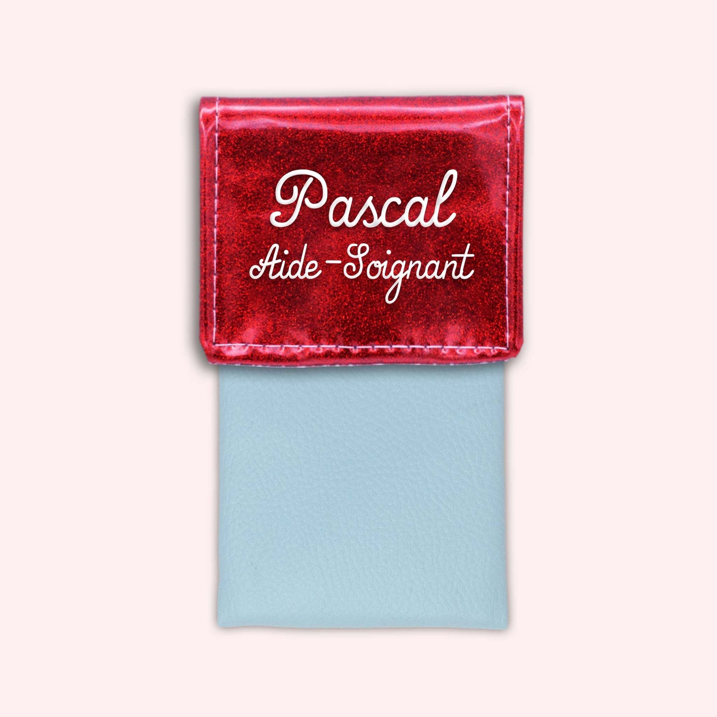 Pochette bicolore rabat Rouge paillette