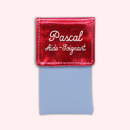 Pochette bicolore rabat Rouge paillette