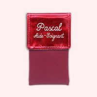Pochette bicolore rabat Rouge paillette