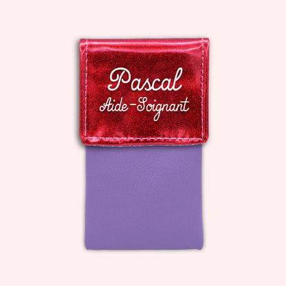 Pochette bicolore rabat Rouge paillette