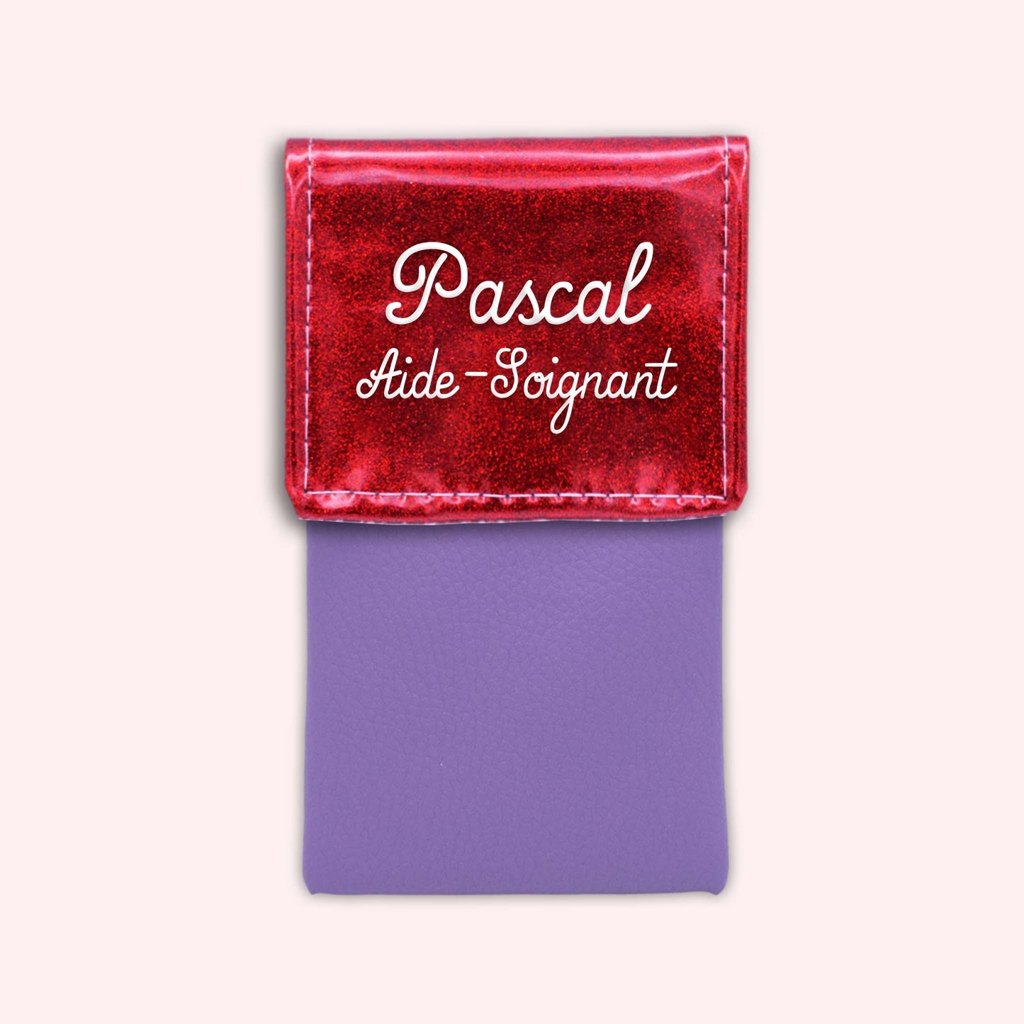 Pochette bicolore rabat Rouge paillette
