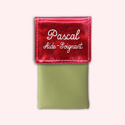Pochette bicolore rabat Rouge paillette