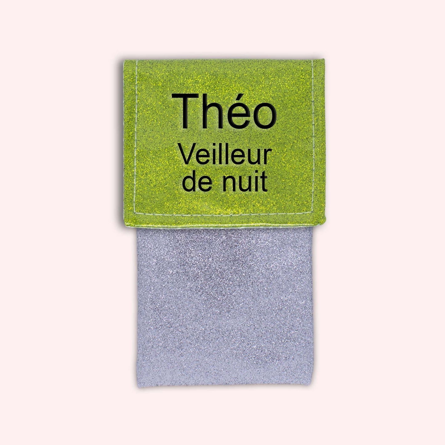 Two-tone green glitter flap pouch