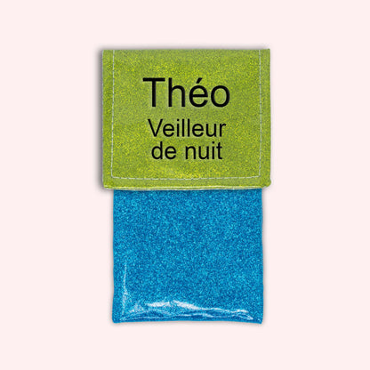 Two-tone green glitter flap pouch