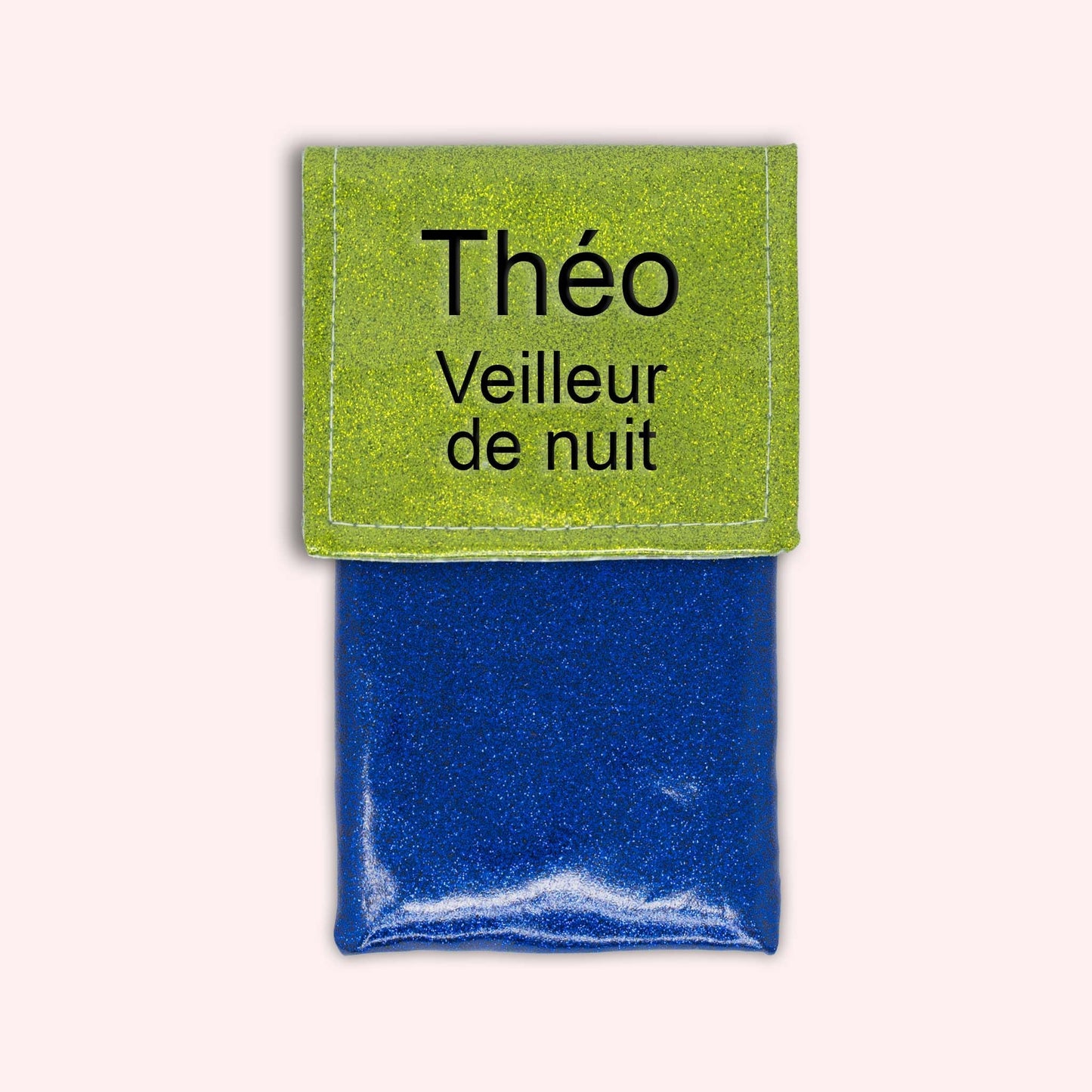Two-tone green glitter flap pouch