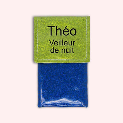 Two-tone green glitter flap pouch