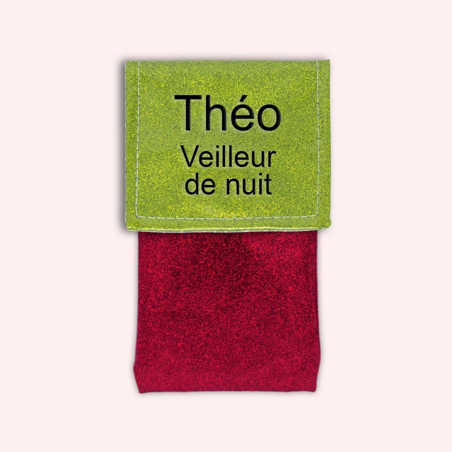 Two-tone green glitter flap pouch