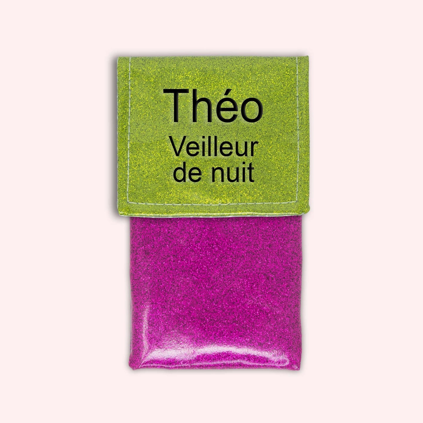 Two-tone green glitter flap pouch