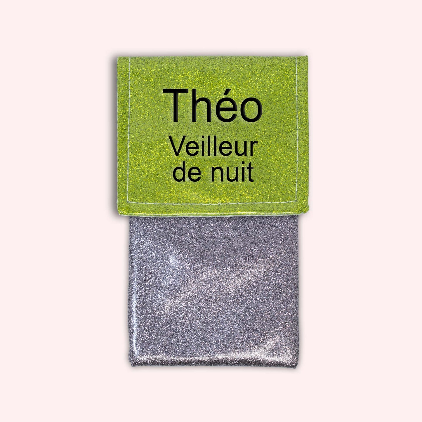 Pochette bicolore rabat Vert paillette