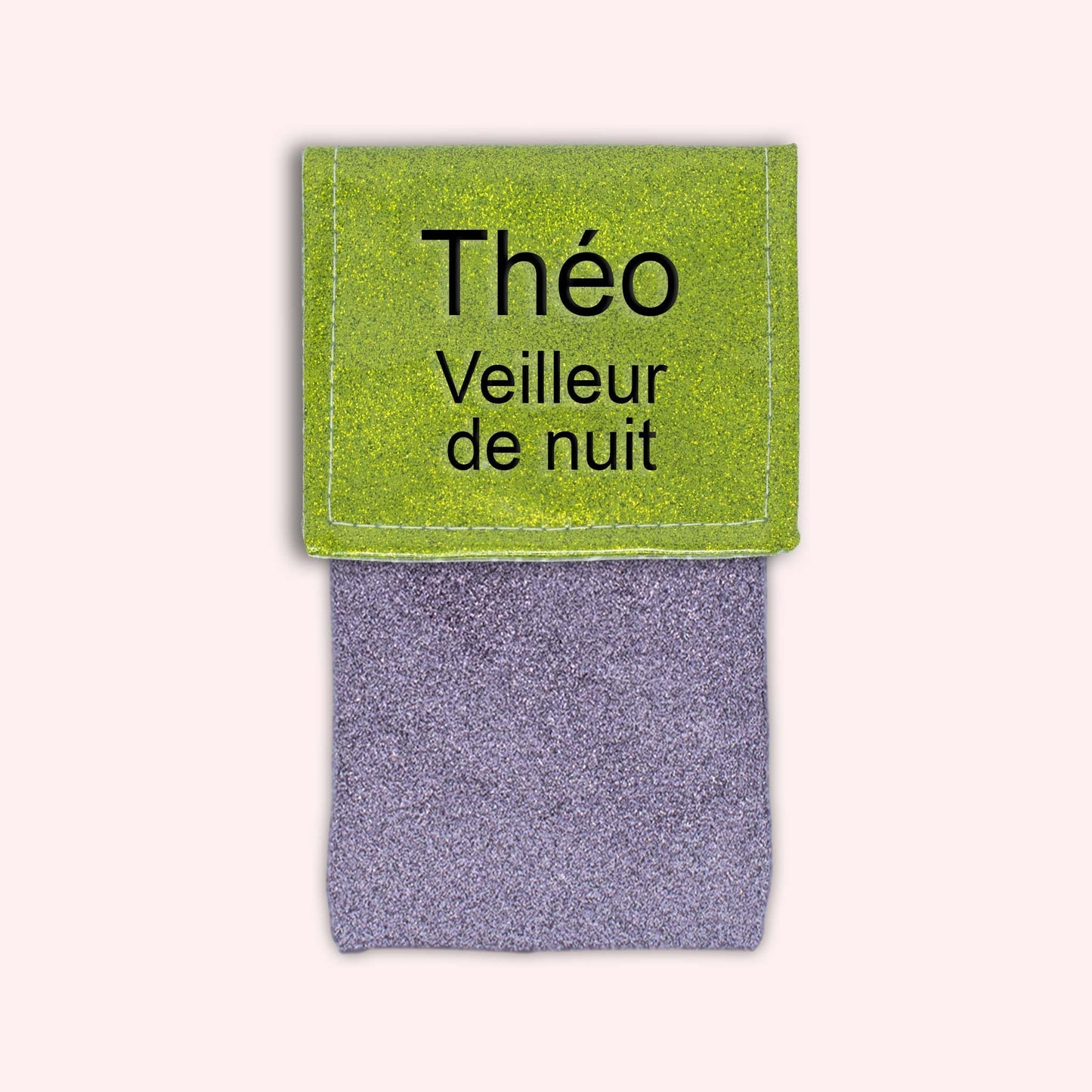Two-tone green glitter flap pouch