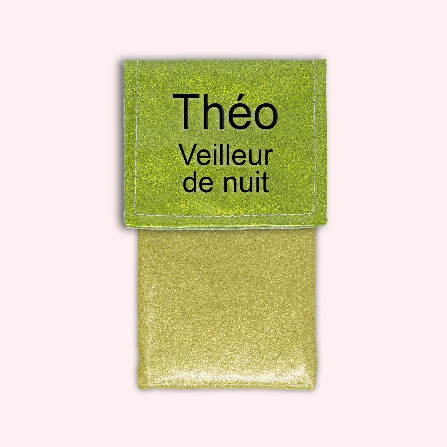 Two-tone green glitter flap pouch