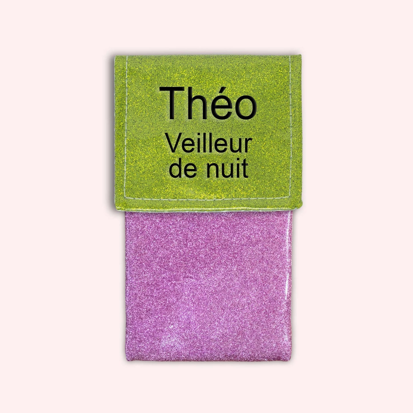 Two-tone green glitter flap pouch