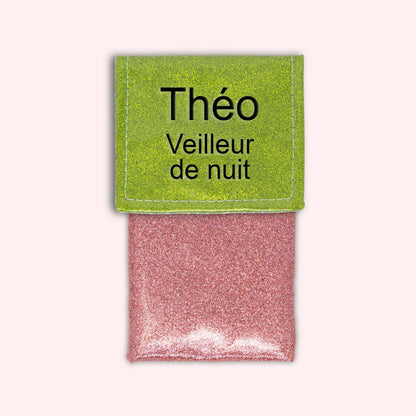 Two-tone green glitter flap pouch