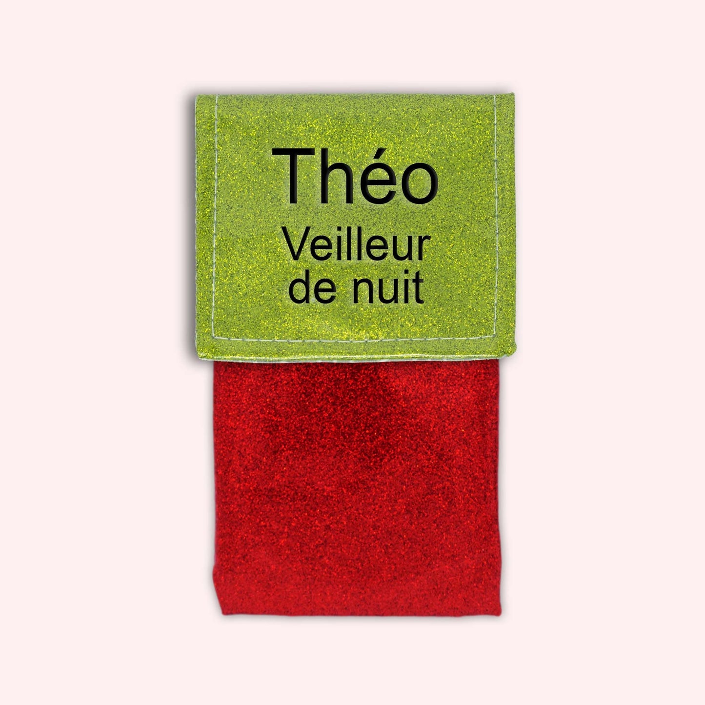 Two-tone green glitter flap pouch