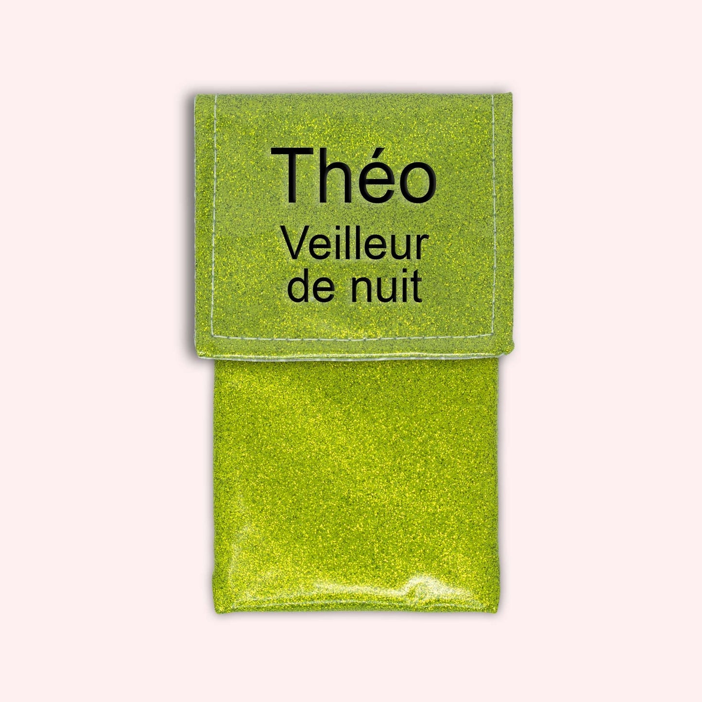 Two-tone green glitter flap pouch