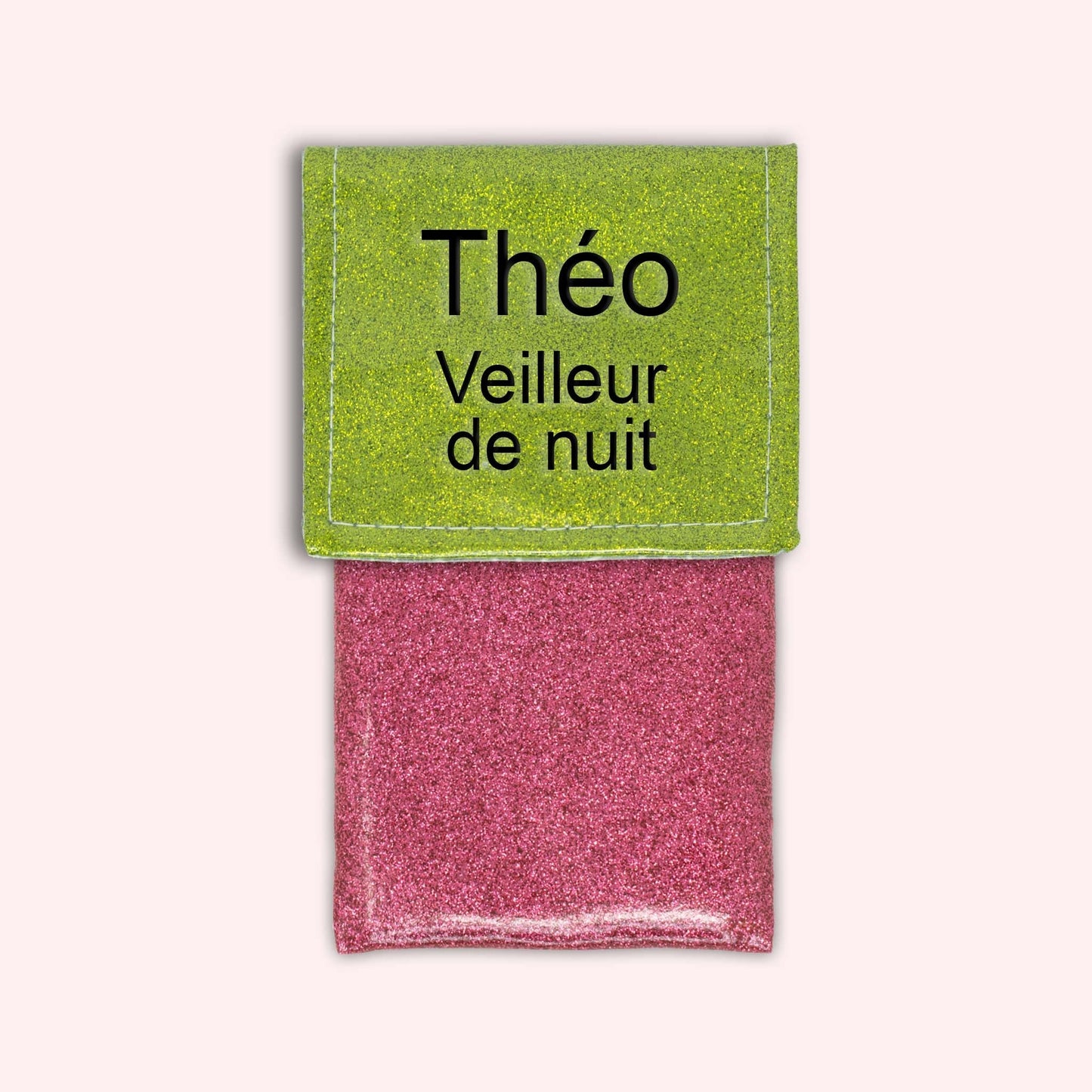 Two-tone green glitter flap pouch