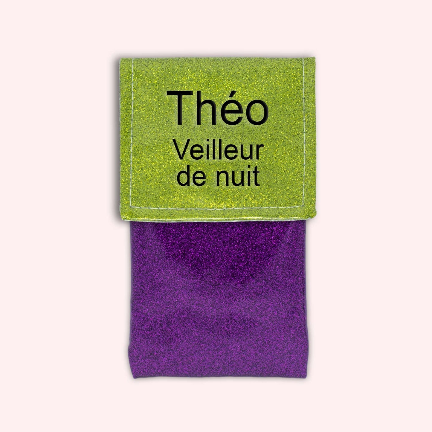 Two-tone green glitter flap pouch