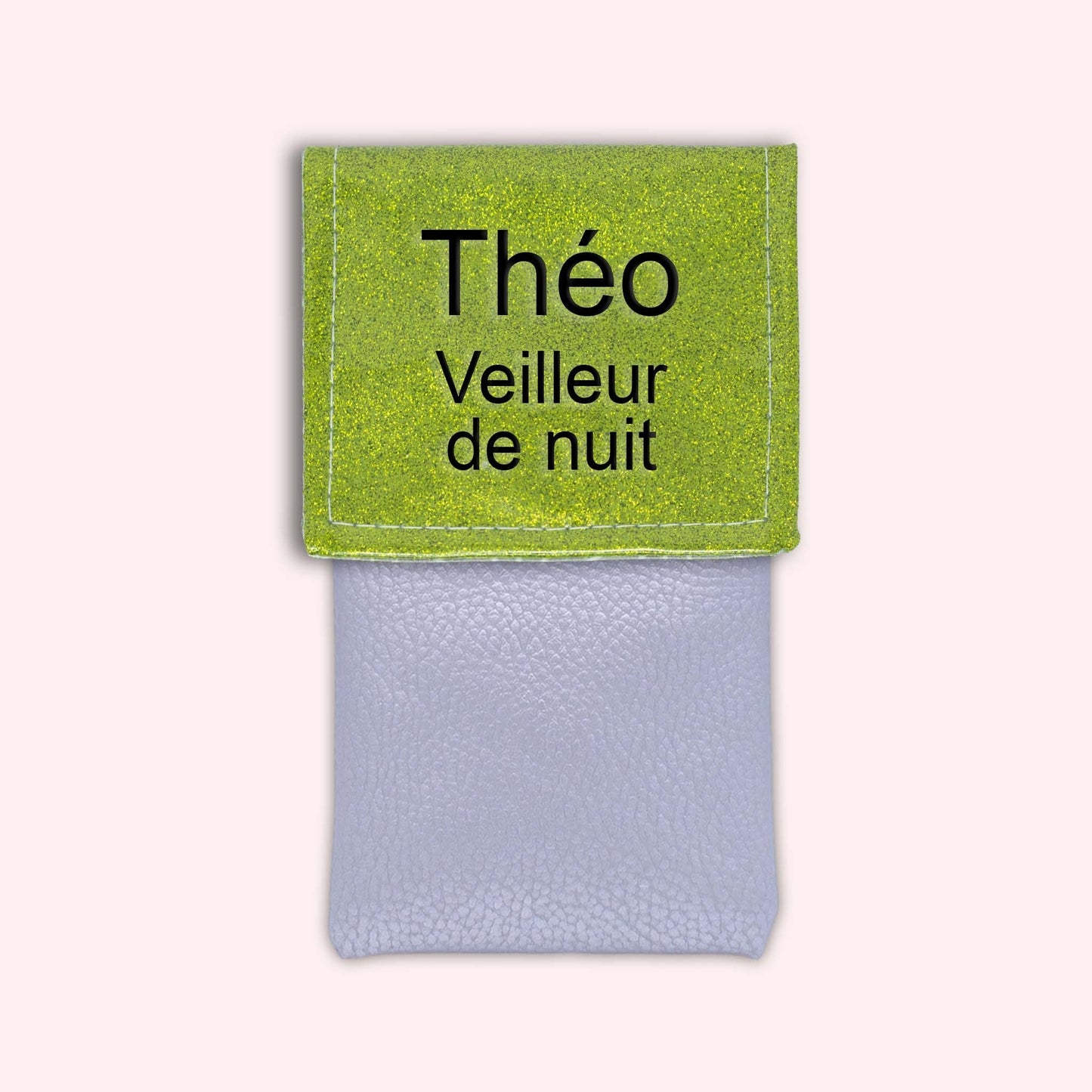 Two-tone green glitter flap pouch