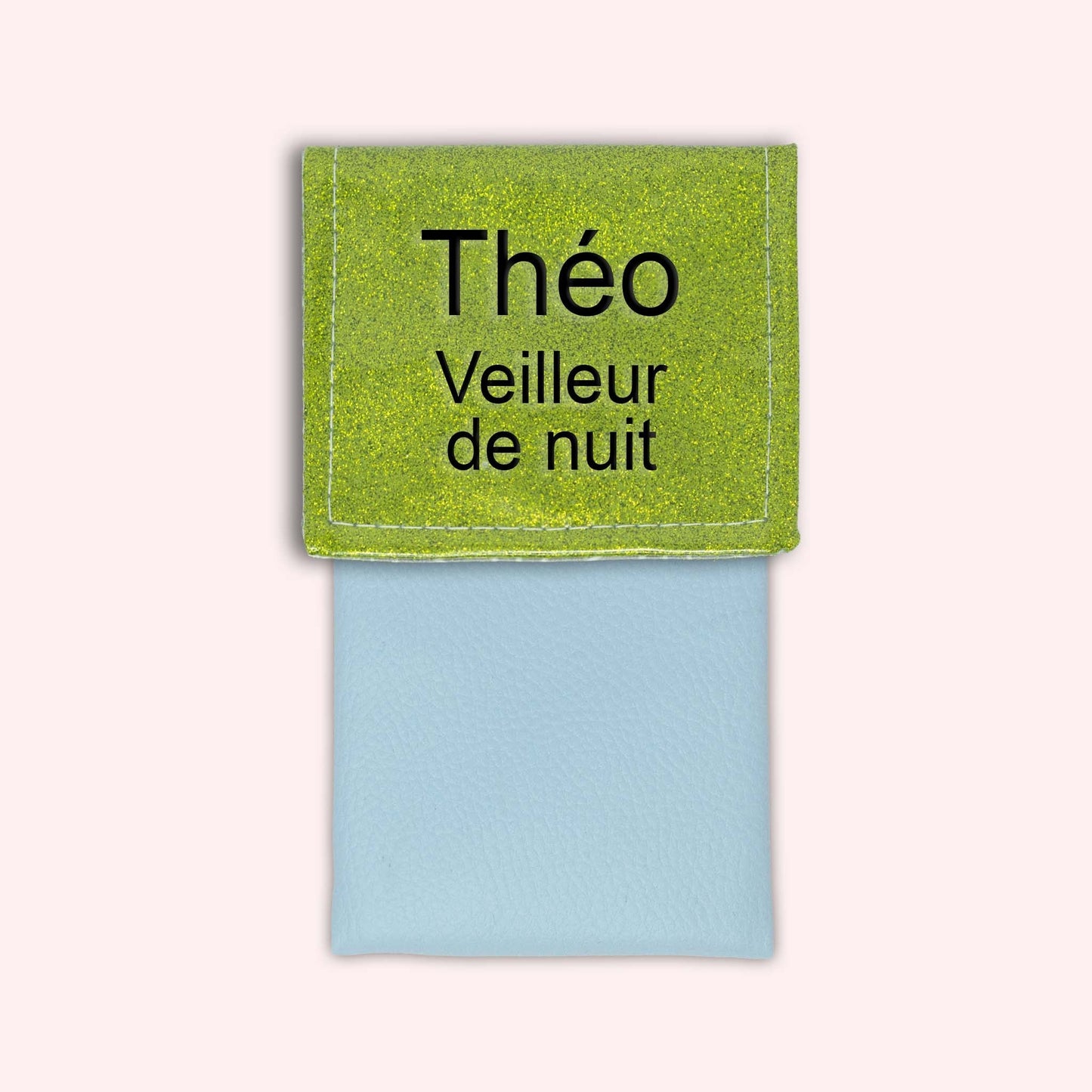 Two-tone green glitter flap pouch