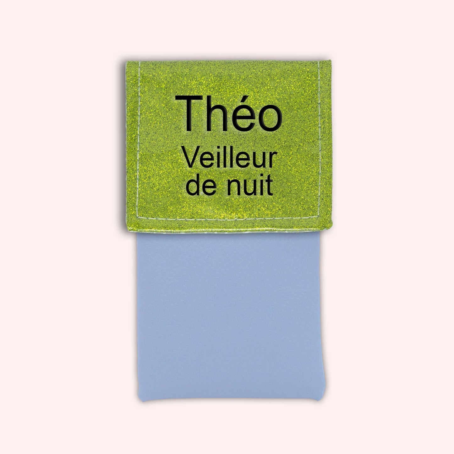 Two-tone green glitter flap pouch