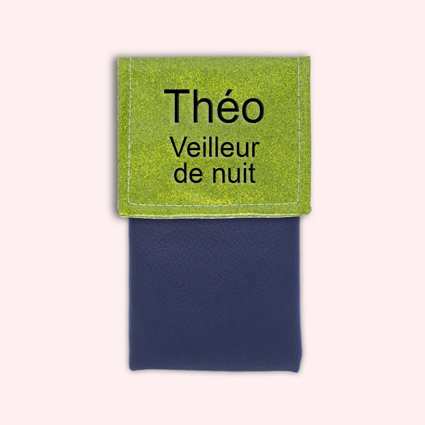 Two-tone green glitter flap pouch
