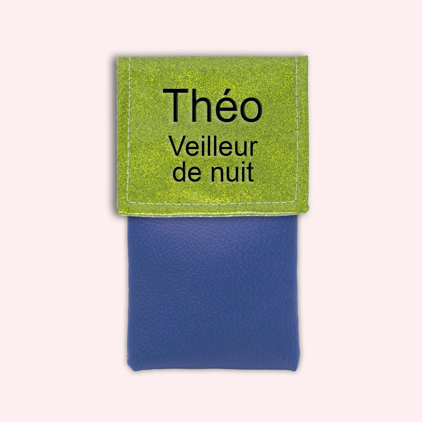 Two-tone green glitter flap pouch
