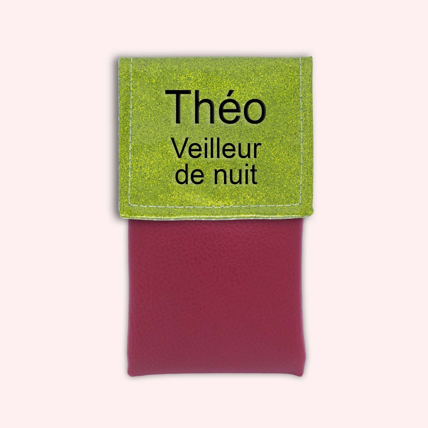 Two-tone green glitter flap pouch