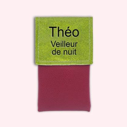 Two-tone green glitter flap pouch