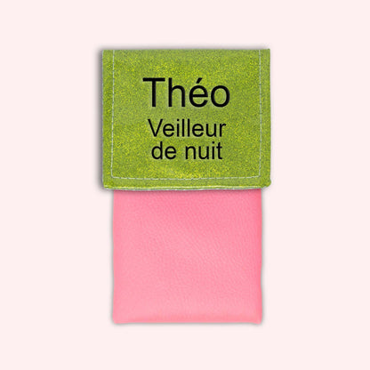 Two-tone green glitter flap pouch