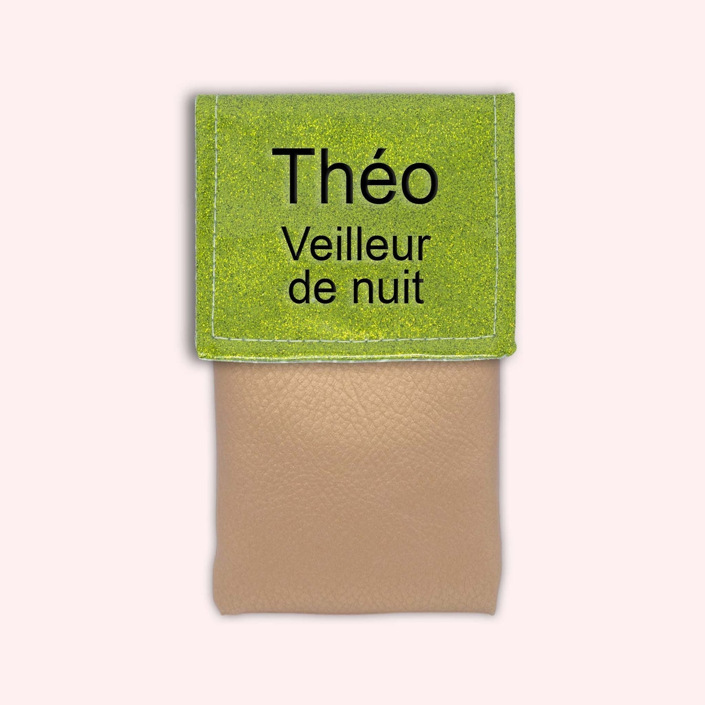 Two-tone green glitter flap pouch