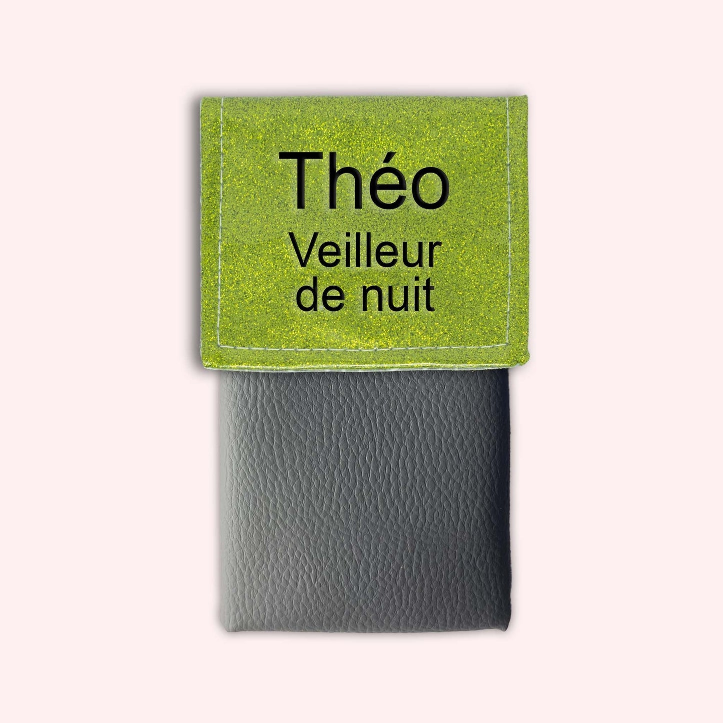 Two-tone green glitter flap pouch