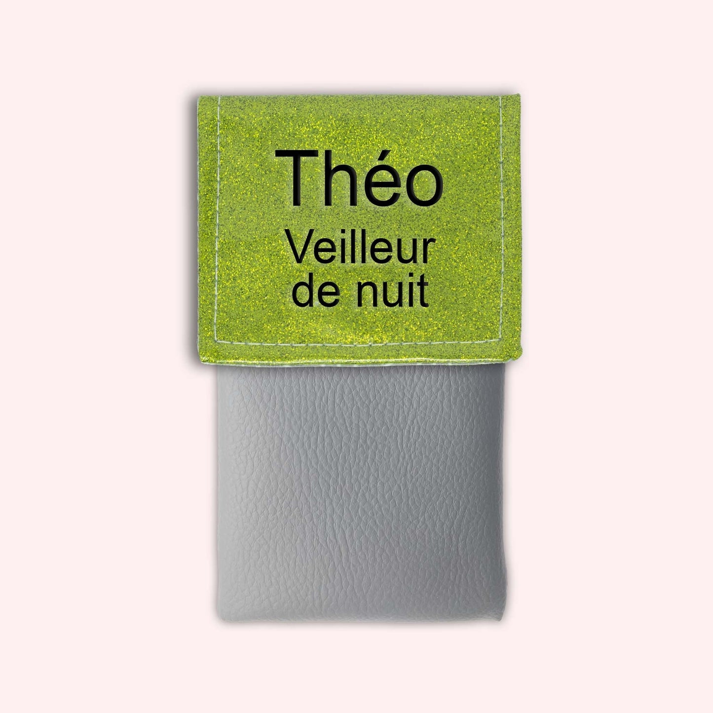 Two-tone green glitter flap pouch