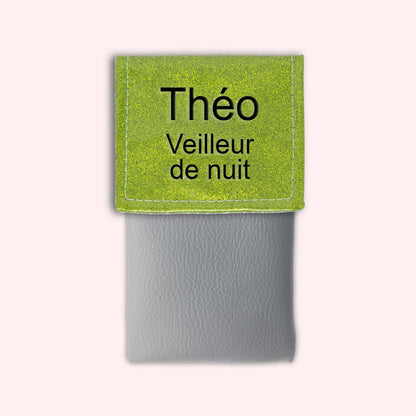Two-tone green glitter flap pouch