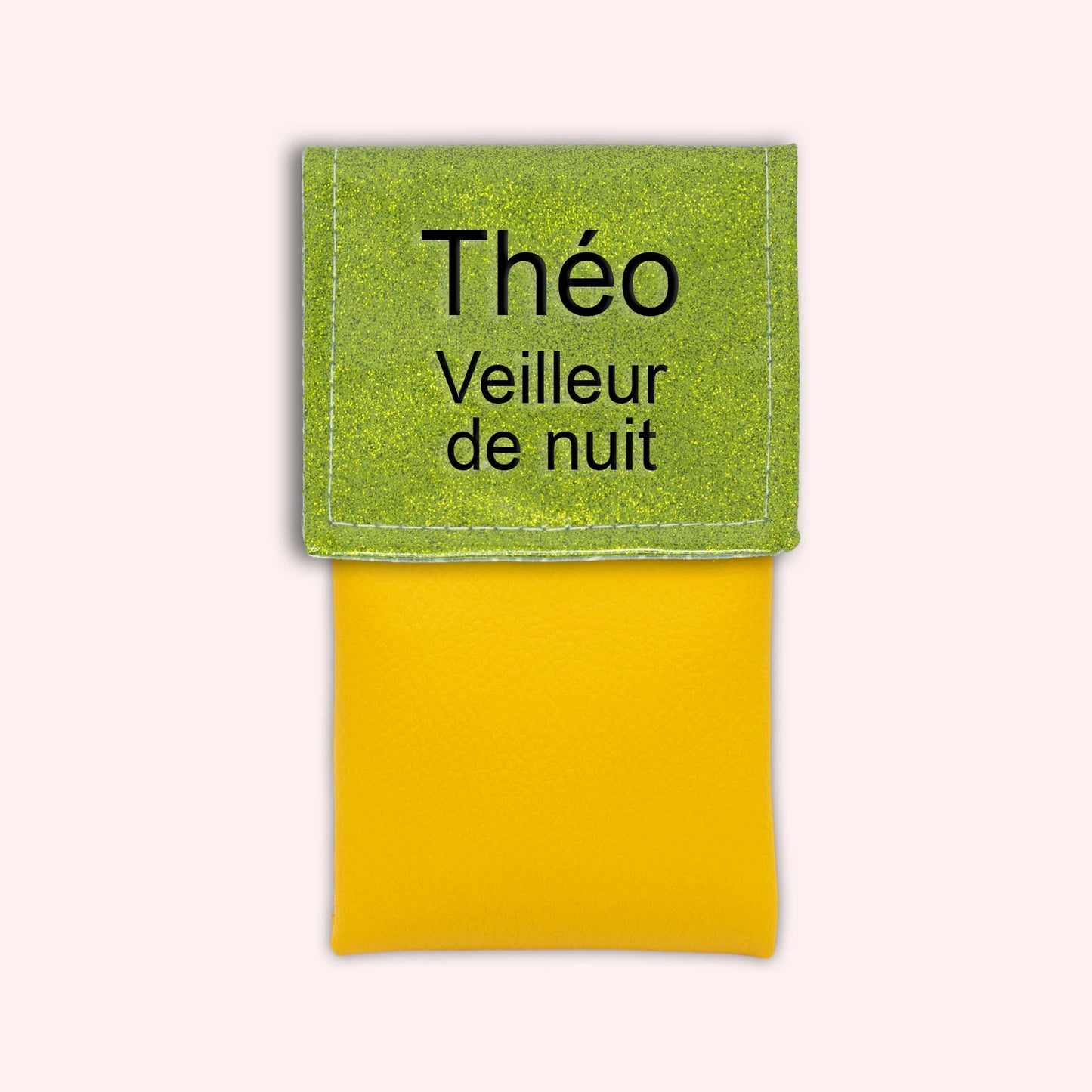 Two-tone green glitter flap pouch