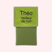 Pochette bicolore rabat Vert paillette