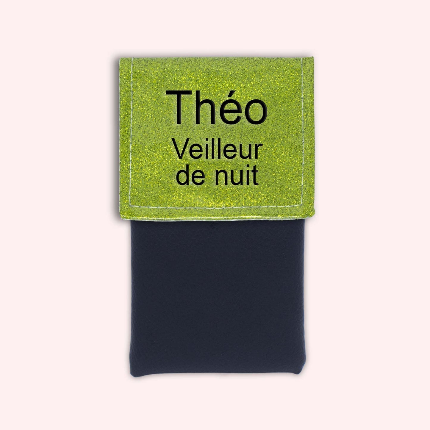Two-tone green glitter flap pouch