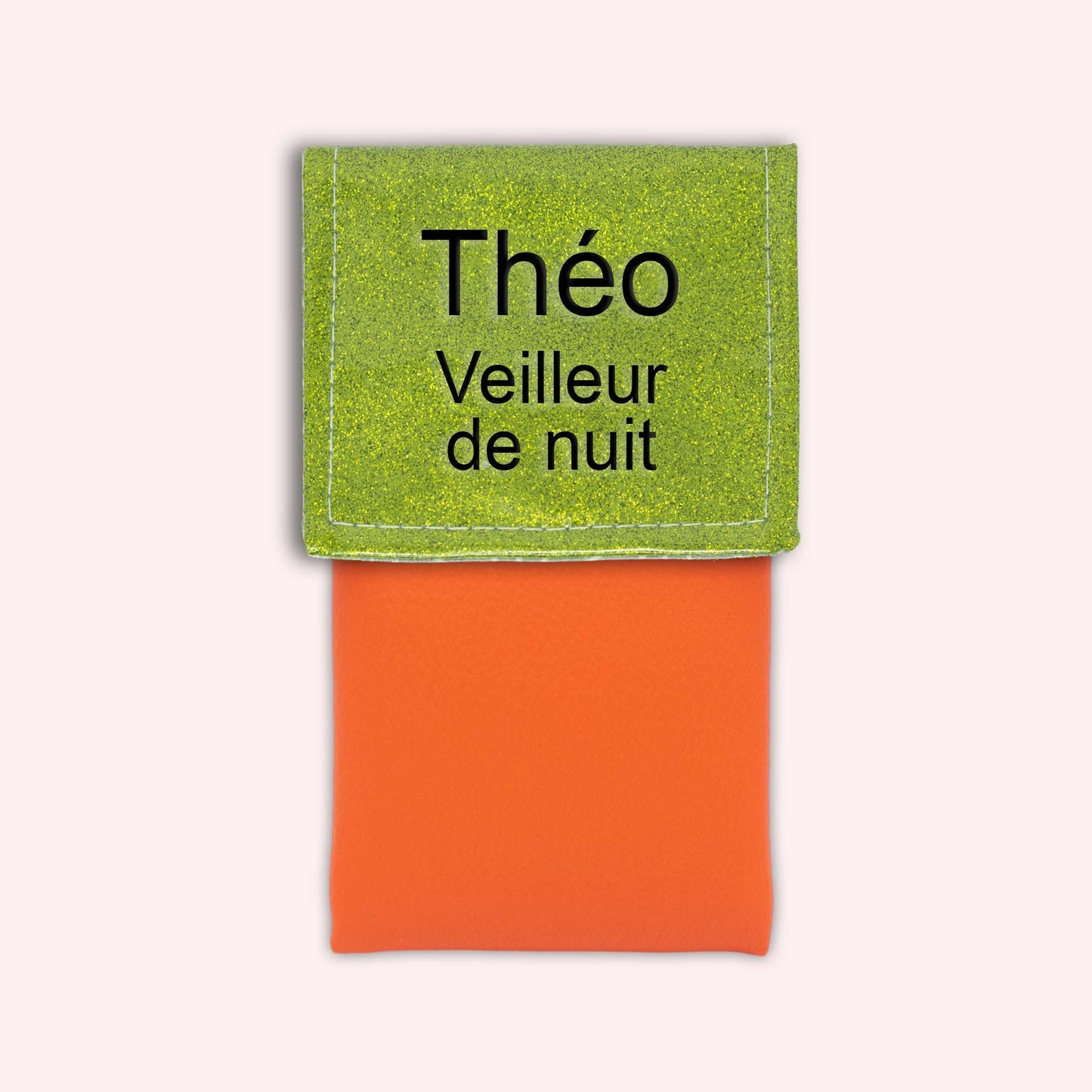 Two-tone green glitter flap pouch